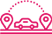 a stylized icon representing a car service or ride-sharing application