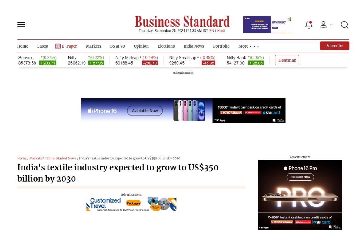 business-standard-bharat-tex-news
